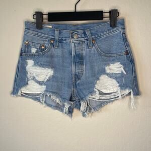Levi’s High Rise Cut Off Denim Shorts Button Fly Women’s - Size 24